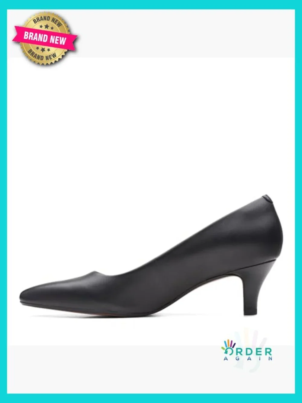 Classic Kitten Heel Pumps Pointed Toe Leather Dress Shoes Cushioned Comfort